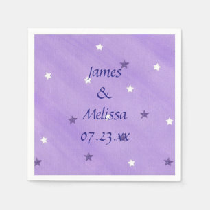 Servilleta De Papel Toallas personalizadas para estrellas moradas y bl