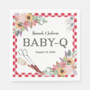 Servilleta De Papel Toallas personalizadas Red Baby-Q Shower