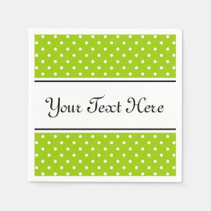 Servilleta De Papel Toallas personalizadas   verde manzana y puntos de
