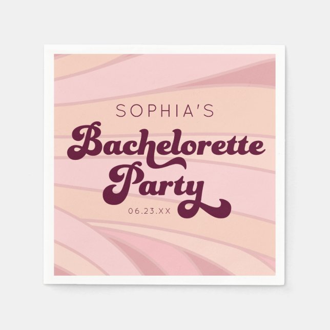 Servilleta De Papel Toallas Retro Bachelorette (Anverso)