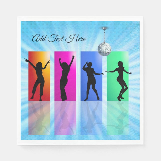 Servilleta De Papel Toallas retro Fiesta disco personalizadas (Anverso)