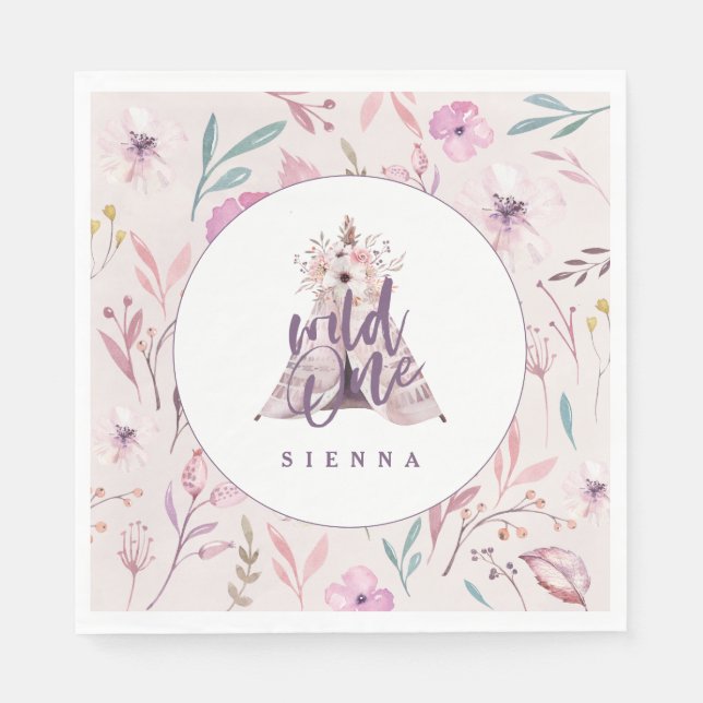 Servilleta De Papel Toallas salvajes de fiesta de cumpleaños de un tít (Anverso)