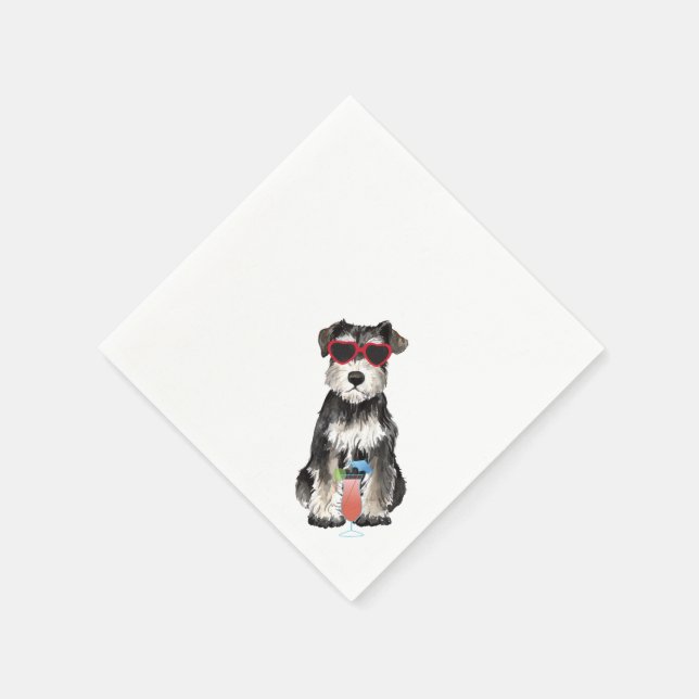 Servilleta De Papel Toallas Schnauzer en miniatura de verano (Borde)