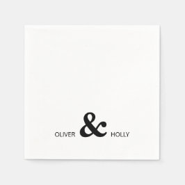 Servilleta De Papel Toallas simples de boda de nombres monocromáticos