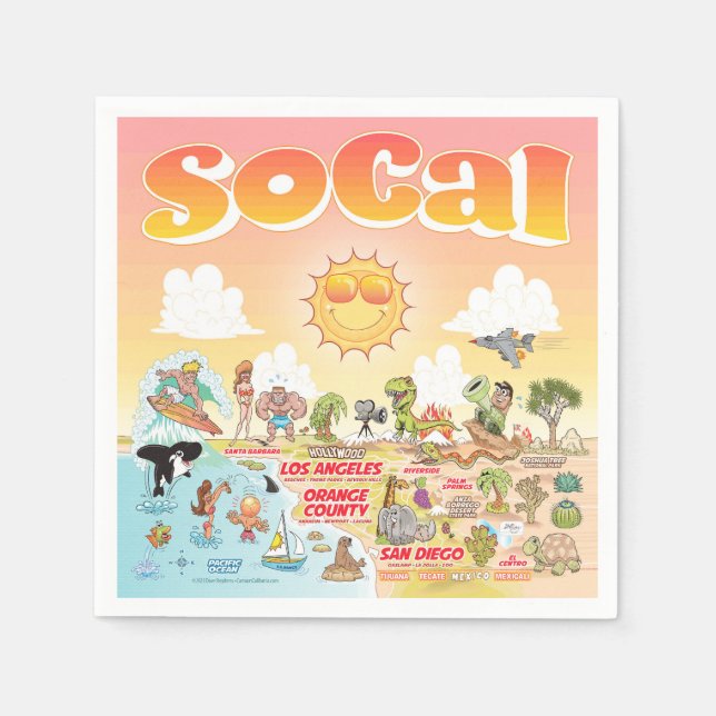 Servilleta De Papel Toallas soleadas de SoCal (Anverso)