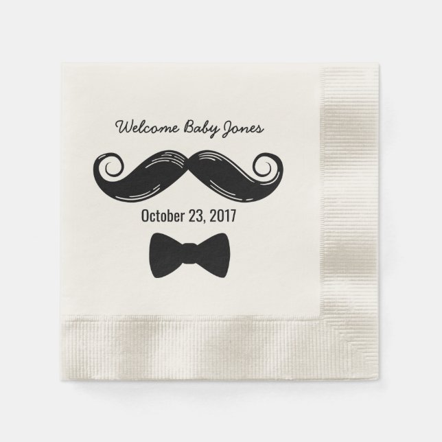 Servilleta De Papel Toallas temáticas de bigote para el pequeño hombre (Anverso)