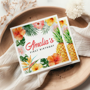 Servilleta De Papel Toallas tropicales de la Fiesta de Cumpleaños de H
