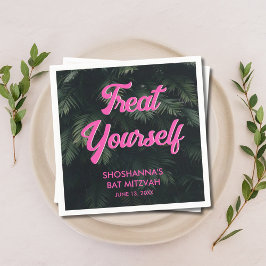 Servilleta De Papel Toallas tropicales personalizadas Neon Bat Mitzvah