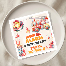 Servilleta De Papel Toca la alarma Baby Shower del camión de bomberos