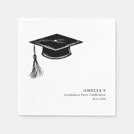 Servilleta De Papel Tocado de Graduación Minimalista Fiesta de Graduac