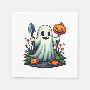 Servilleta De Papel Tocante Halloween Otoño Gardening Ghost Pumpkin