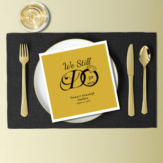 Servilleta De Papel Todavía hacemos tipografía de aniversario oro/negr