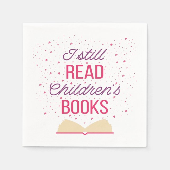 Servilleta De Papel Todavía leo libros para niños III (Anverso)