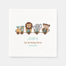 Servilleta De Papel TODO ABOARD Train Fiesta Kids Cumpleaños