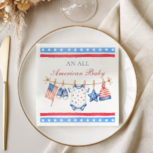 Servilleta De Papel Todo americano Patriótico 4 de julio Baby Shower