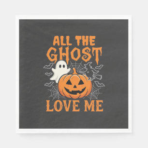 Servilleta De Papel Todo el fantasma me ama Diseño de Halloween_1