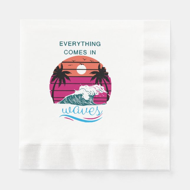 Servilleta De Papel Todo Llega en Olas (Anverso)