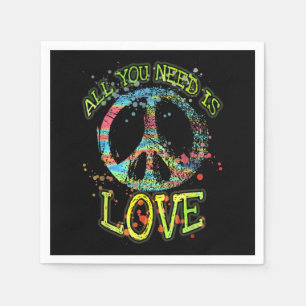 Servilleta De Papel Todo Lo Que Necesitas Es Amar Hippie