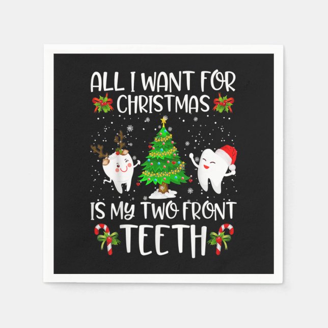 Servilleta De Papel Todo lo que quiero para los Navidades es mi divers (Anverso)