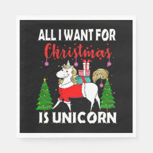 Servilleta De Papel Todo Lo Que Quiero Para Los Navidades Es Unicornio