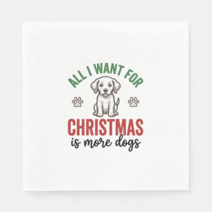 Servilleta De Papel Todo lo que Quiero para Navidad es Más Perros Vint