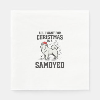 Servilleta De Papel Todo lo que Quiero para Navidad Perro Samoyedo