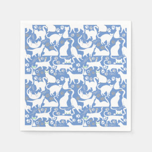 Servilleta De Papel Todos los patrones de gatos.w.bx4 L Blue BG