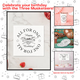 Servilleta De Papel Todos por uno para todos los mosqueteros Feliz cum