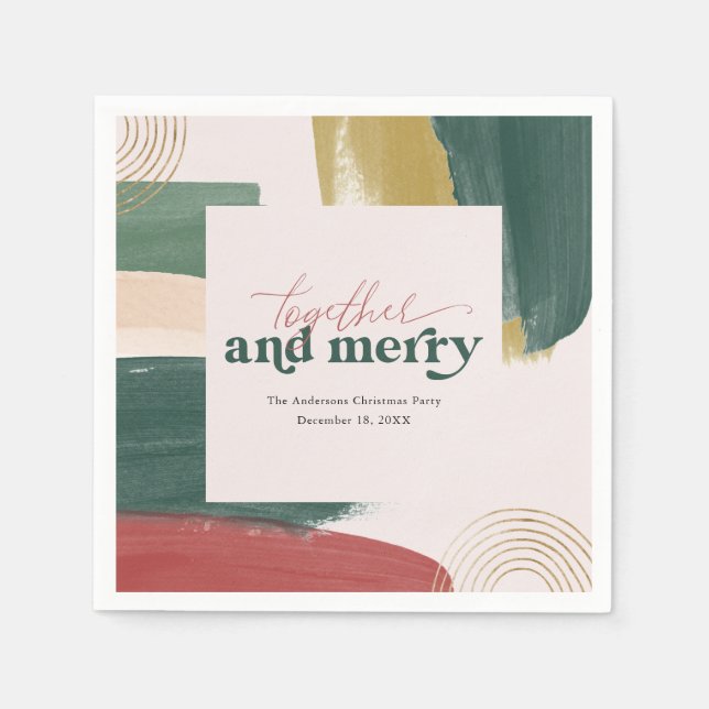 Servilleta De Papel Together & Merry | Servilletas modernas para fiest (Anverso)