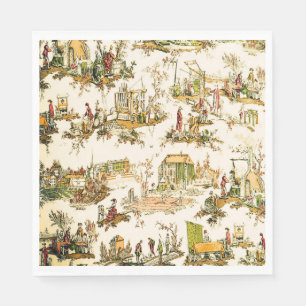 Servilleta De Papel Toile Creme Francés Chinoiserie Estilo Rústico