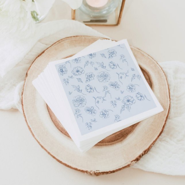Servilleta De Papel Toile de Jouy Algo Azul Floral despedida de solter (Subido por el creador)