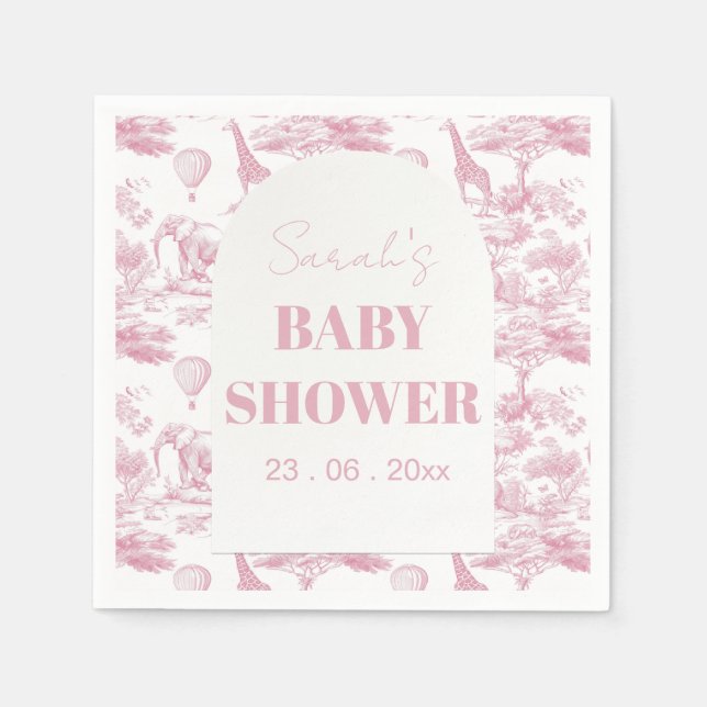 Servilleta De Papel Toile de Jouy Baby Shower (Anverso)