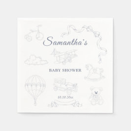 Servilleta De Papel Toile de Jouy Nursery Baby Shower