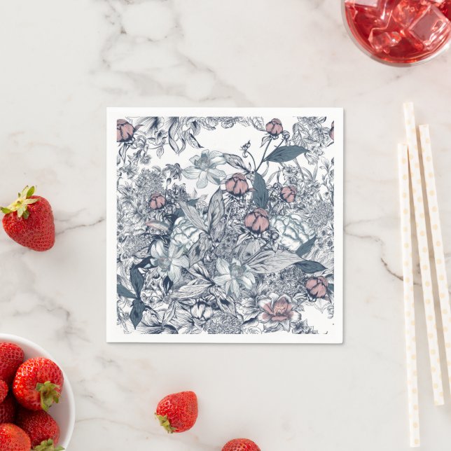 Servilleta De Papel Toile-De-Jouy Pattern Wedding  (In situ)