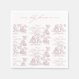 Servilleta De Papel Toile De Jouy Safari Baby Girl Shower