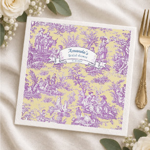 Servilleta De Papel Toile de Jouy vintage floral amarillo púrpura