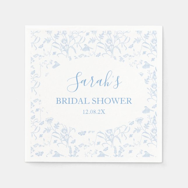 Servilleta De Papel Toile Floral Bridal Shower (Anverso)