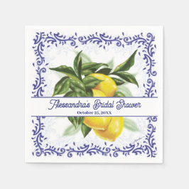 Servilleta De Papel Toile Lemons Bridal Shower Napkins