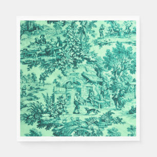 Servilleta De Papel Toile Verde Francés Chinoiserie Estilo Rústico