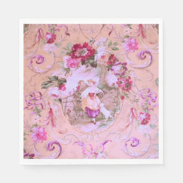 Servilleta De Papel Toile victoriano antiguo Rococo estilo Floral Rosa