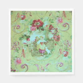 Servilleta De Papel Toile victoriano antiguo Rococo Estilo Sage Verde