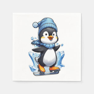 Servilleta De Papel Toma de hielo en penguin de invierno