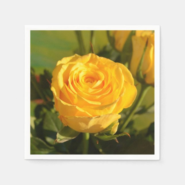 Servilleta De Papel Tómate tiempo para oler la rosa amarilla (Anverso)