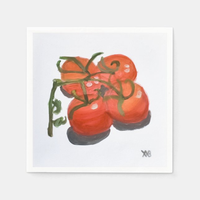 Servilleta De Papel Tomates rojos en el vino (Anverso)