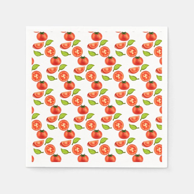 Servilleta De Papel Tomates Y Leafas De Oregano (Anverso)