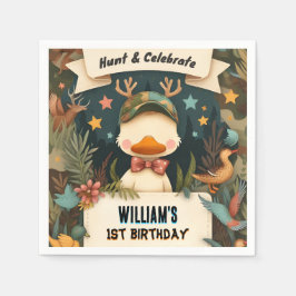 Servilleta De Papel Tone Wild Camo Oh Deer Duck caza 1º cumpleaños