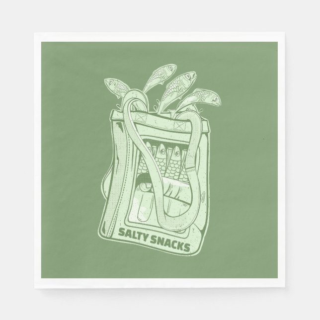 Servilleta De Papel Tonelada de tentempié salado de sardinas (Anverso)