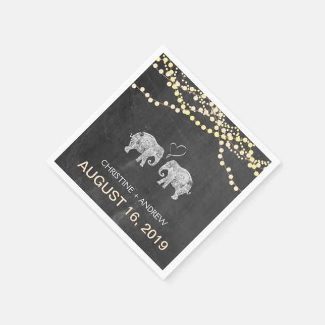 Servilleta De Papel TONELADAS DE LOVE-Elephant Cadena de Luces Persona (Borde)