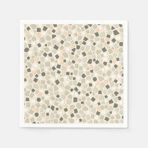 Servilleta De Papel Tono de tierra Terrazzo Patrón Mosaico moderno