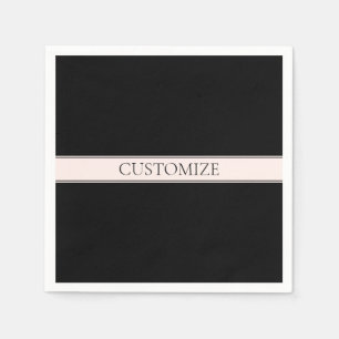 Servilleta De Papel Tono Rosa Suave a Rayas y Texto Editable Elegante